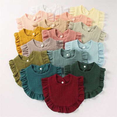 Korean Style Baby Feeding Drool Bib Infants Lace Saliva Towe