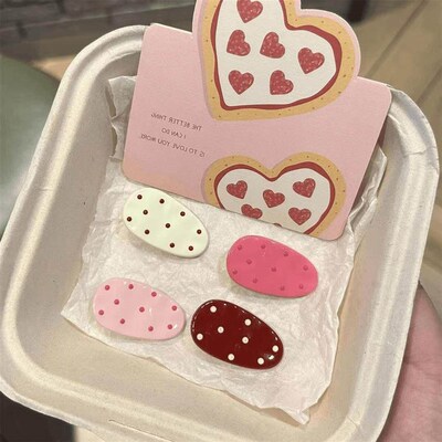 Korean minimalist polka dot small water drop duckbill clip,