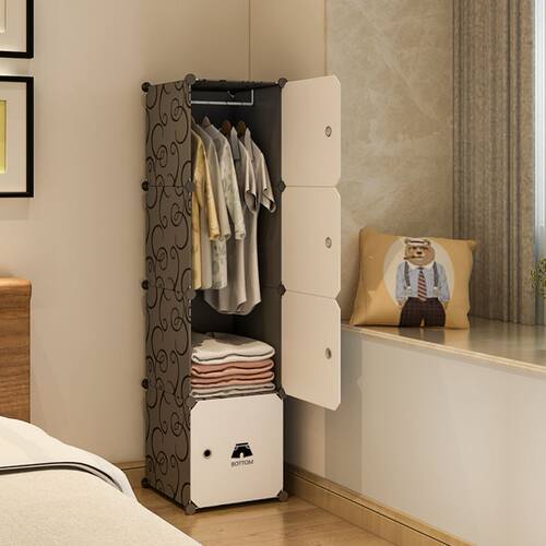 Bedroom simple wardrobe plastic clothes finishing cabinet