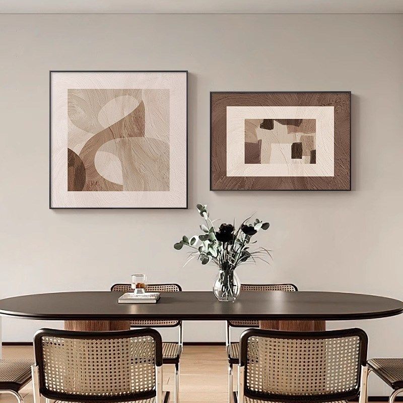 侘寂风餐厅装饰画抽象高级感画客厅沙发背景墙挂画主卧室床头壁画,家居饰品,现代装饰画,淘宝优惠券,粉丝福利购,淘宝优惠卷