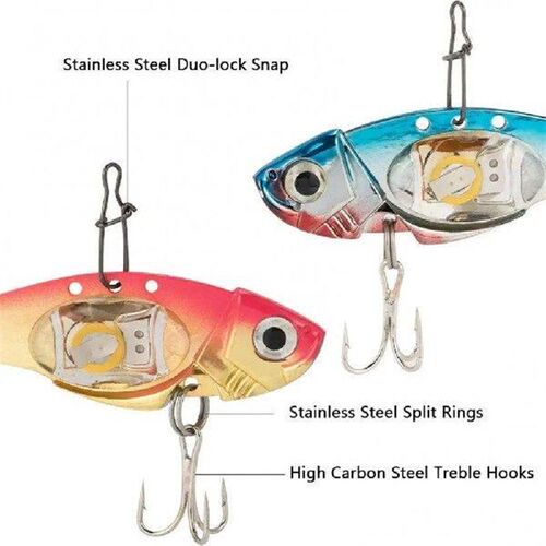 LED Metal Light 8cm Electronic Vibration Fake Bait Faux