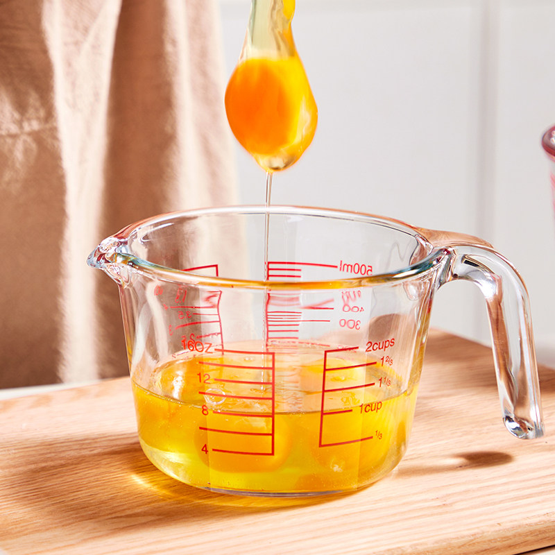 玻璃量杯带刻度耐高温高硼硅食品级烘焙打鸡蛋专用计量杯子【Q】