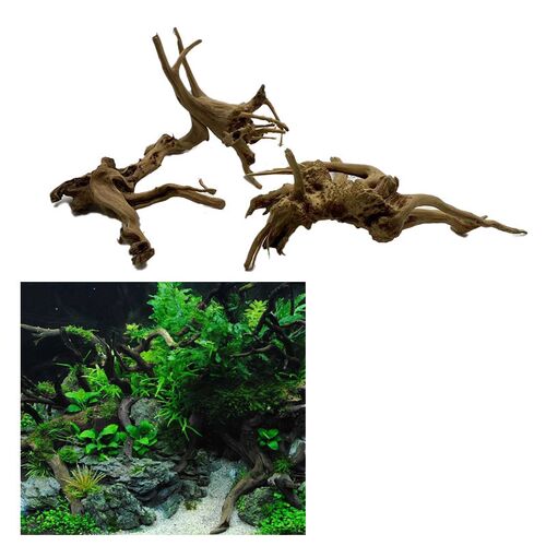 Natural Tree Trunk Driftwood Aquarium Fish Tank Plant Wood D