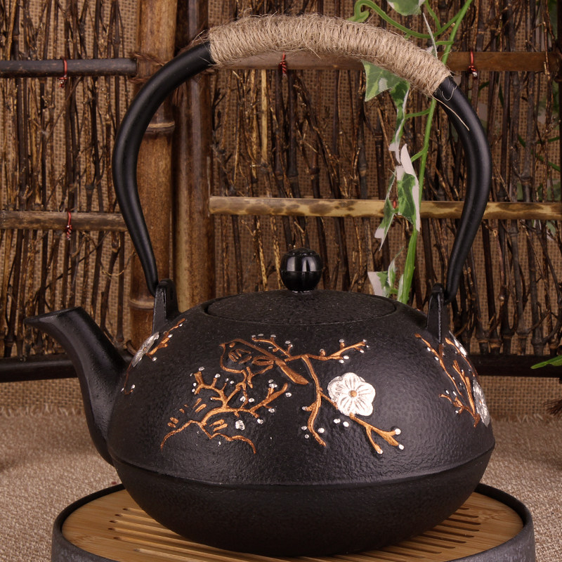 喜上眉梢铁壶煮茶壶泡茶家用铸铁壶手工无涂层铁茶壶酒精炉煮茶器