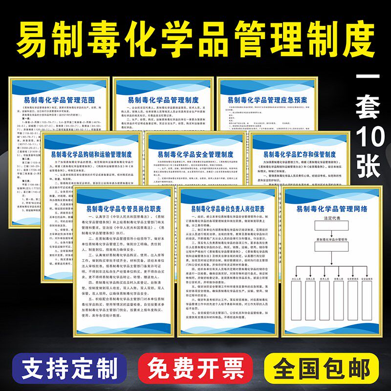 易制毒安全管理制度工厂危险化学品购销运输专管员职责制度标识牌
