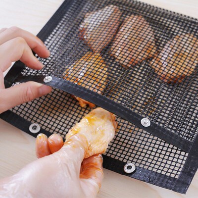 Reusable BBQ Grill Mesh Bag Non-stick Barbecue Baking Isolat