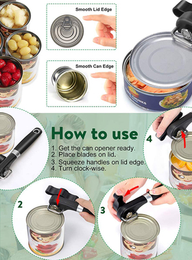 Safe Cut Can Opener, Smooth Edge Can Opener - Manual Can Ope