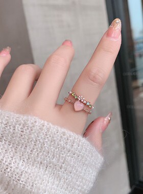 New Delicate Zircon Rings Micro-inlaid Crystal Elegant Flowe