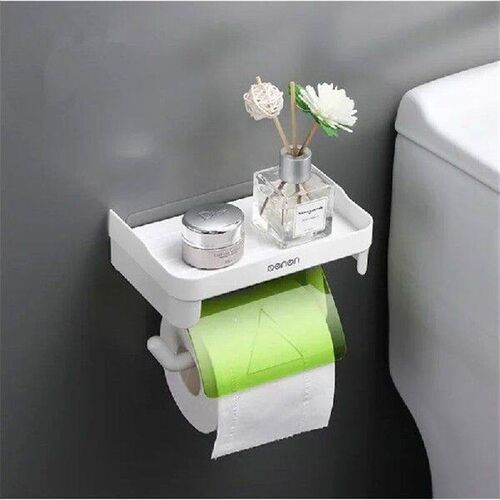 Wall Mount Roll Paper Storage Rack Multi-function Toilet