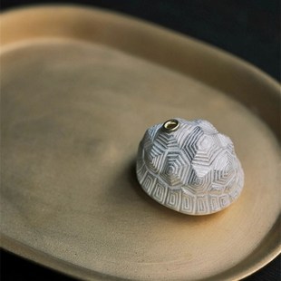 不亦室 富甲天下银釉香插 陶瓷龟甲 茶道具香道具 文人空间器具