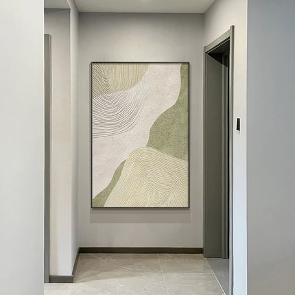 奶油风沙发背景墙装饰画抽象肌理画玄关挂画立体砂岩画客厅落地画