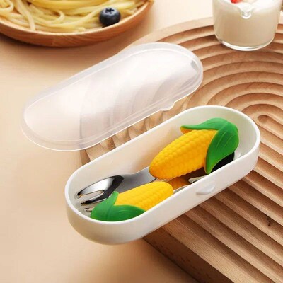 Childrens Tableware Set 304 Stainless Steel Silicone Spoon