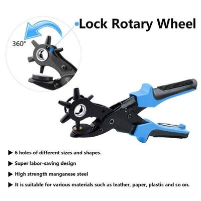 5Pcs Revolving Punch Plier Kit Leather Hole Punch Set Heavy