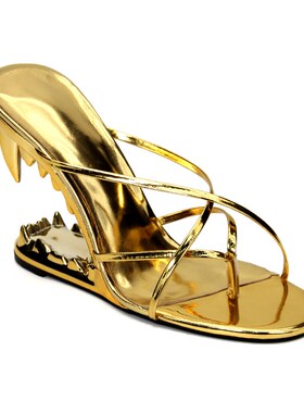 Newest design luxury shoes for women peculiar tiger teeth we