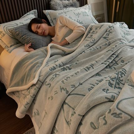 加厚珊瑚绒毛毯冬季法兰绒小毯子铺床上用午睡毯办公室沙发毯春秋