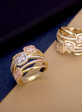 Bride Talk Fashion Rings Creative Cross Twisted Line Flash M