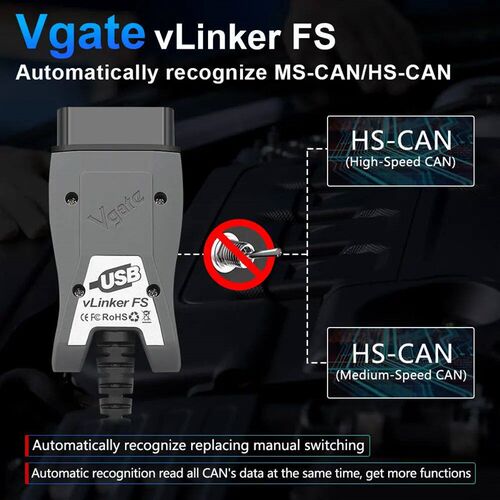 12/24V Vgate vLinker FS ELM327 USB For Ford Full FORScan Fun