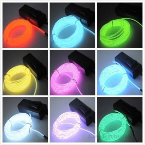 New 3M Flexible EL Wire Neon Light for Dance Party Car Decor