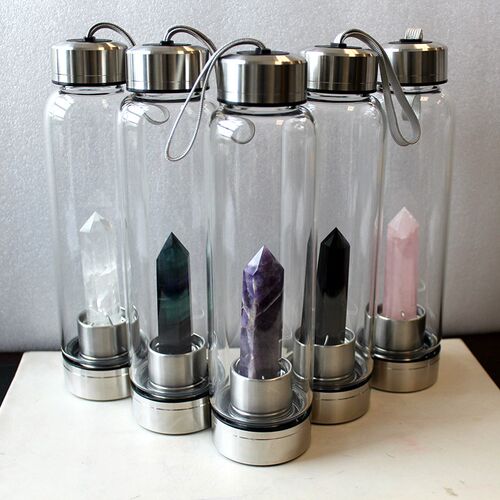 water bottle Drop Shipping Natural Crystal Point Healing Obe