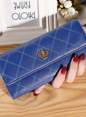 Women Wallet Lady Clutch Leather Plaid Hasp Female Wallets L