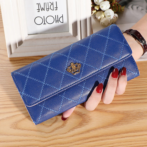 Women Wallet Lady Clutch Leather Plaid Hasp Female Wallets L