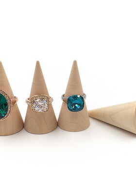 5Pcs/Set Ring Organizer Wooden Cone Creative Ring Holder Jew