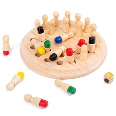 intlegent child games Wooden Color Memory Match Stick Chess