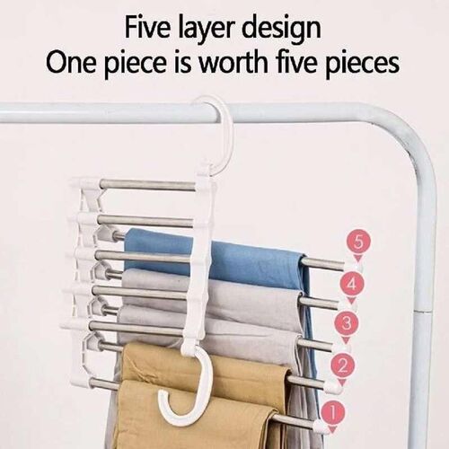 Multi-functional clothes hanger folding pants storage rack