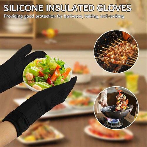 Oven gloves non-slip silicone heat-resistant cooking gloves