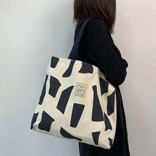 Women Canvas Shopping Bags Eco Reusable Foldable Shoulder Ba