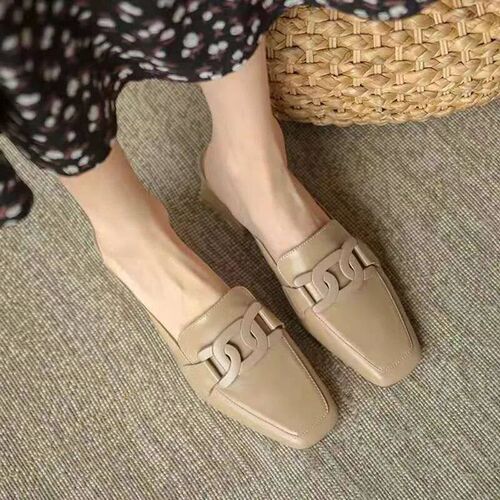 2023 Womens Slippers Indoor Outdoor Square Toe Mid Square H