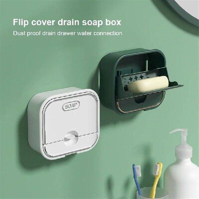 Soap Container Box Plastic Easy To Clean Autohesion Toilet