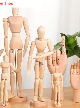 Wooden Hand Figurines Rotatable Joint Model Drawing Sketch M