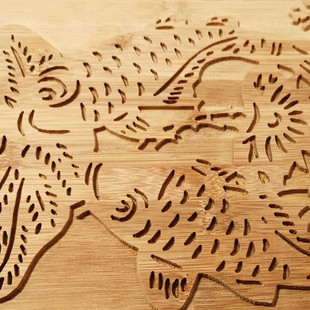 年画阳刻拓印板 木版画油墨拓印画板画 活字印刷版凸起剪纸画模板