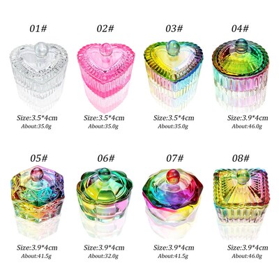 Manicure Pink Acrylic Powder Liquid Crystal Glass Cup with L