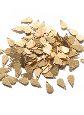 100pcs Wholesale Raw Brass Hammered Tiny Waterdrop Charms fo