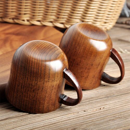 Wooden Big Belly Cups Handmade Natural Spruce Wood Cups Beer