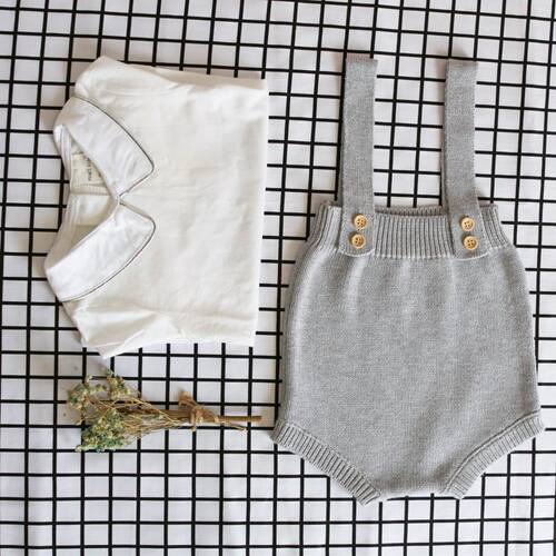 New  Baby Knitting Rompers Cute Overalls Newborn Baby Boys C