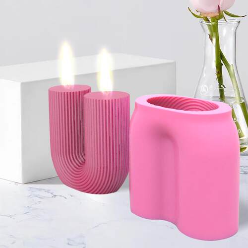 U Shape Scented Candle Mold Food Grade Silicone Mold DIY 3D