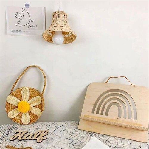 New 1Pc Rattan Replacement Lamp Shade Retro Handmade Living