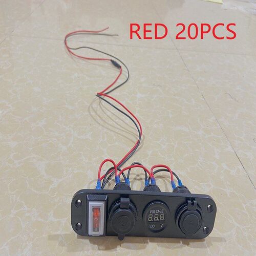 Waterproof  Switch Panel 12~24V Dual USB Port Digital Voltm