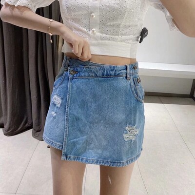 New  women vintage pockets broken hole leisure Shorts sk