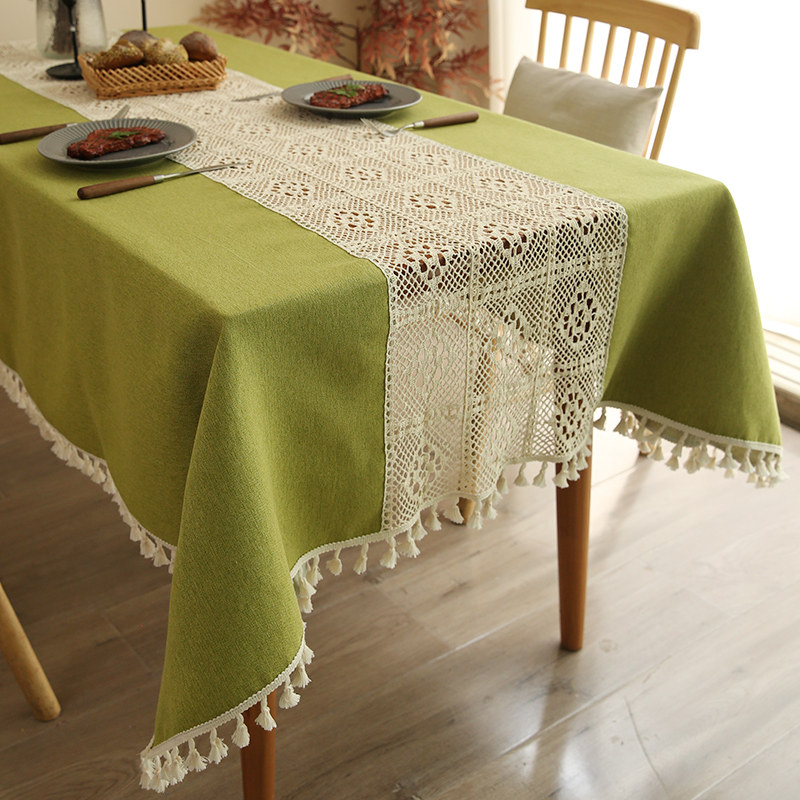 法式棉麻桌布镂空钩针蕾丝拼接餐桌布饭厅桌布茶几盖巾民宿,居家布艺,桌布,淘宝优惠券,粉丝福利购,淘宝优惠卷