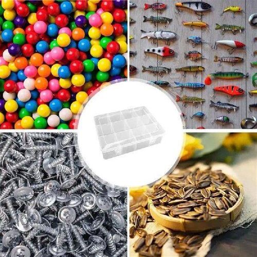 Fishing Gear Box Multi-Grid Clear Container Tray For