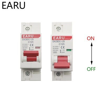 DC 1000V 125A 1P Solar Mini Circuit Breaker Overload Protec
