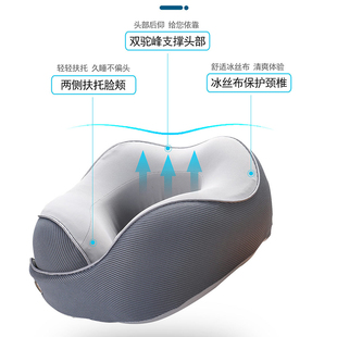 长途飞机u型枕高铁记忆棉护颈椎枕头旅行靠枕办公室U形便携可拆洗