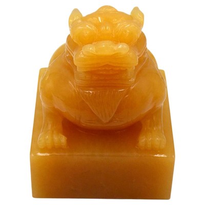 天然玉石黄玉貔貅官印财印帅印章钮玉玺摆件客厅玄关书房吉祥装饰