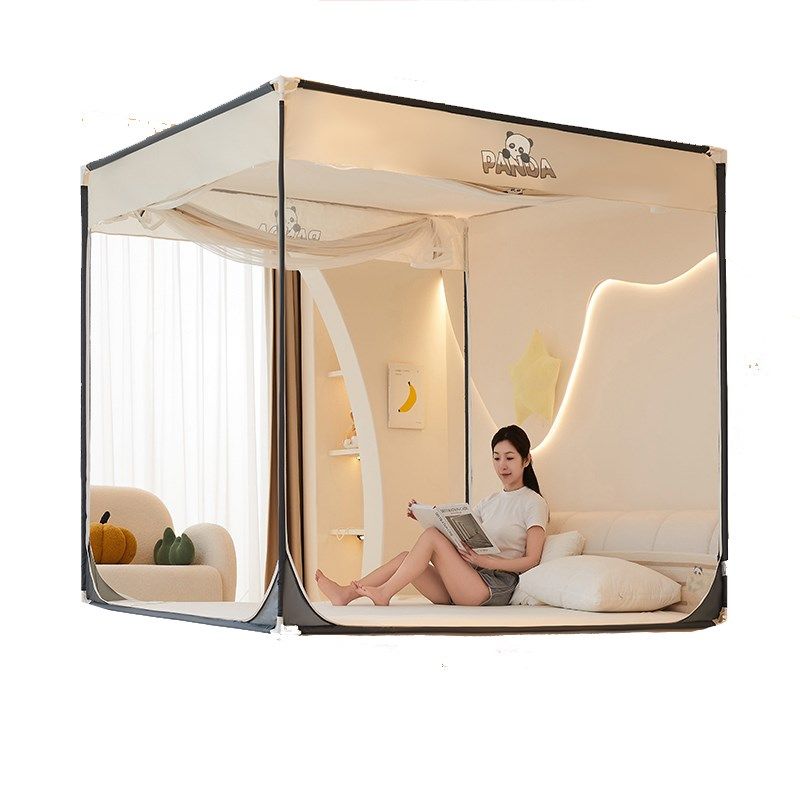 三开门蚊帐家用卧室儿童防掉床夏季床笠款防尘顶帐纱202新款