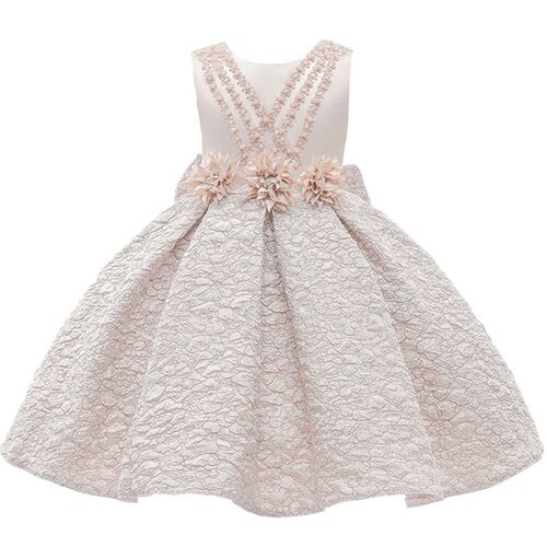 Kids Clothes Children Girls Princess Dress Beads Bow Baby Gi