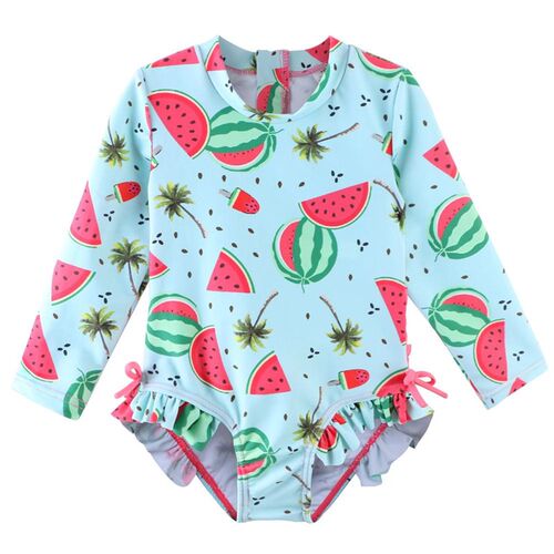 BAOHULU Baby Girls Swimsuit Long Sleeves One Piece Swimwear